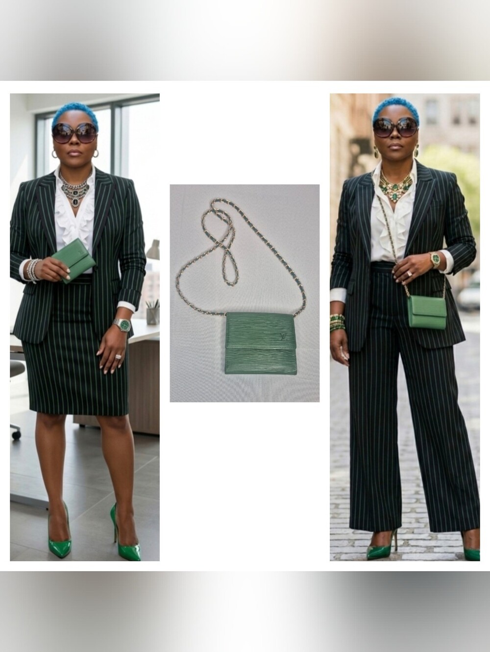 Louis Vuitton EPI Green Trifold  Wallet
